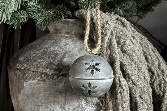 Kerstbal sneeuwvlok zink L